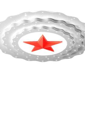 浮雕立体红色五角星大厅大礼堂吊灯八一镰刀灯具人民大会议室灯具