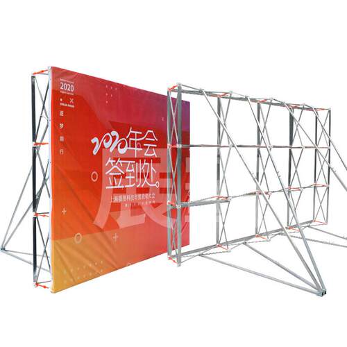 户外拉网展架折叠铁拉网KT版签名墙海报架立式快速安装海报架现货