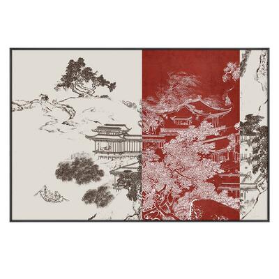 新中式客厅沙发背景墙面装饰画高档大气别墅餐厅大幅立体浮雕挂画