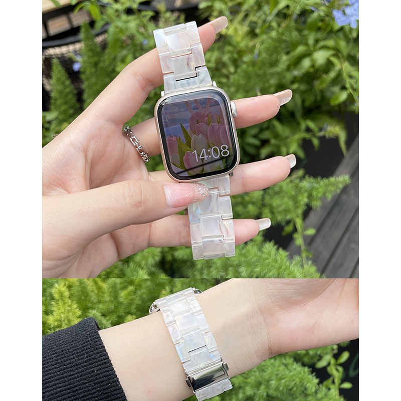 春夏新款树脂适用iwatch10苹果表带applewatch987654代SE女生创意