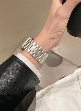 时尚商务高级不锈钢金属适用iwatch10苹果手表带applewatch9876SE