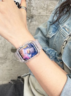 夏天冰川一体运动硅胶男女款适用iwatch10苹果表带applewatch9876