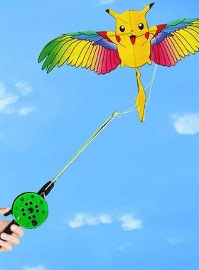 Pikachu Kite With Handle Line Children Kite Flying Toy Easy