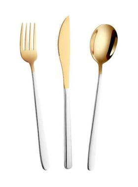 Knife, fork and spoon set of three steak plates cutlery