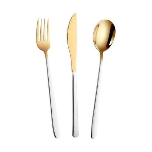 Knife, fork and spoon set of three steak plates cutlery