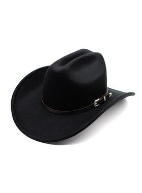 Men Women Western Cowboy Fedora Jazz hat 西部牛仔毛呢礼帽
