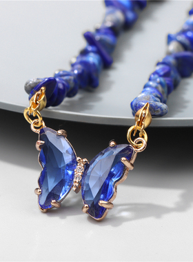 时尚彩色蝴蝶项炼天然老