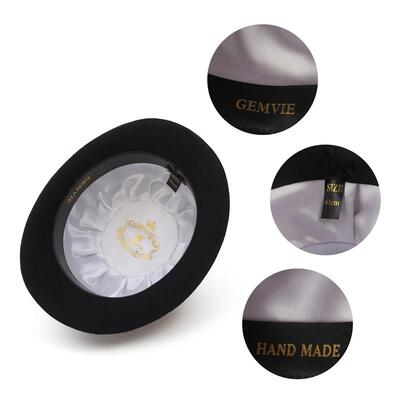 Wool Felt Fedora Derby Bowler Hat 羊毛呢卷边圆顶礼帽爵士帽