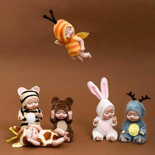 13cm Baby Mini Stuffed Baby Sleeping Dolls For Girls Toys Re