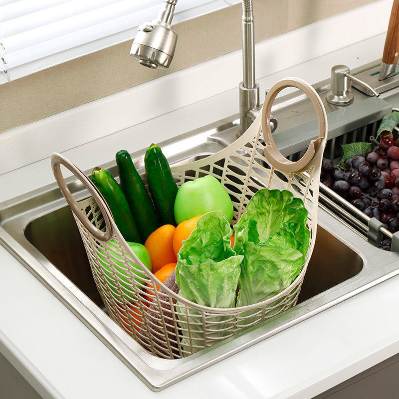 缕空手提菜篮子买菜篮超市便携式大号柔软购物篮子环保水果篮子