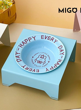 宠物陶瓷放猫碗的架子大容量猫咪水碗慢食碗狗小型犬防蚁加高猫碗