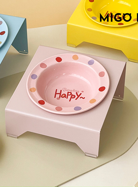 倾斜猫碗保护颈椎猫咪水碗大容量狗碗慢食碗猫食盆架子猫咪饮水碗