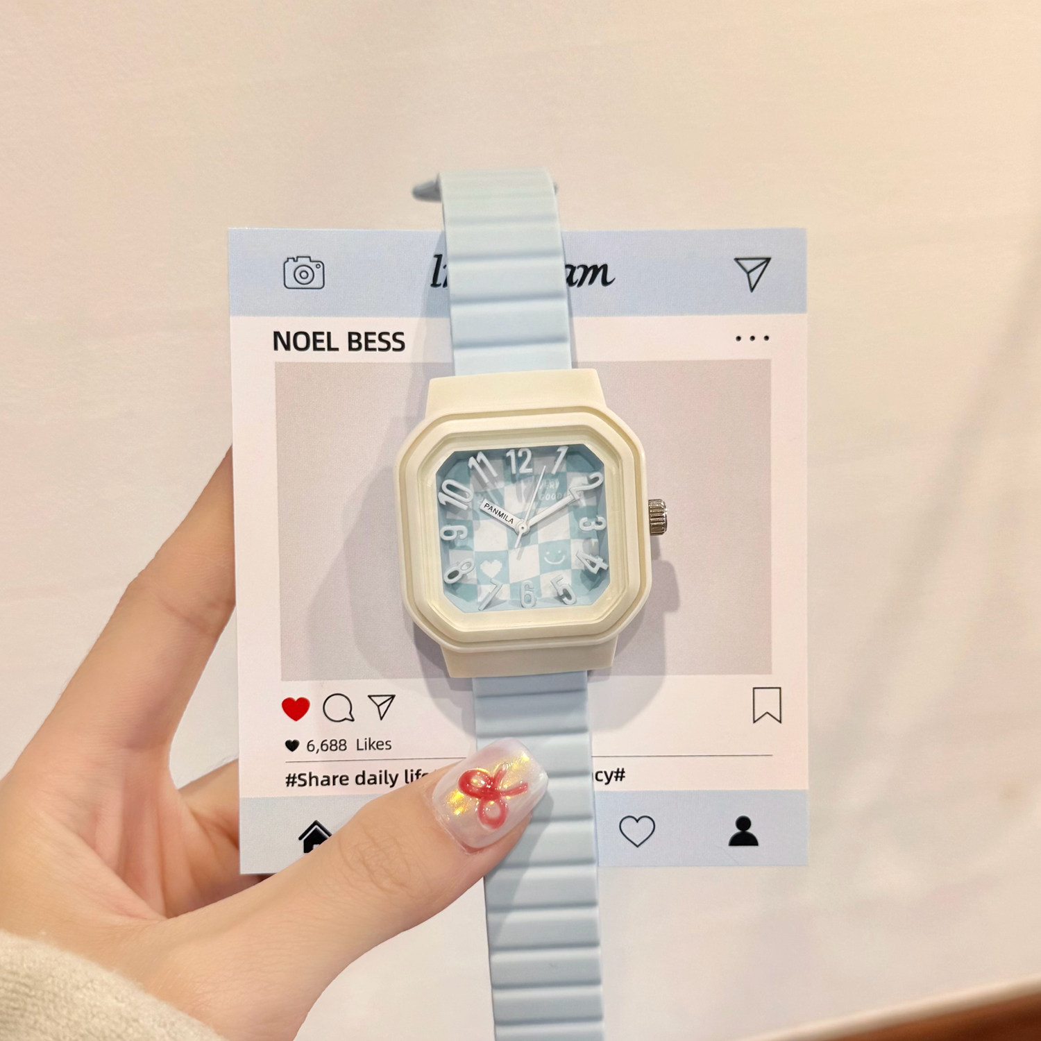 番米拉儿童手表女款女小学生只看时间学生女童专用电子ins风小众