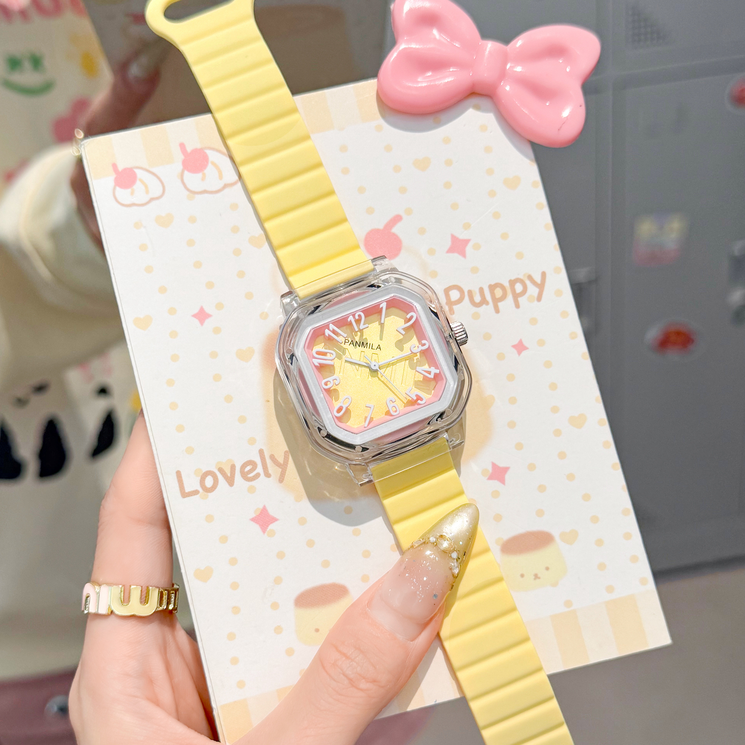 番米拉果冻磁吸手表初高中学院风