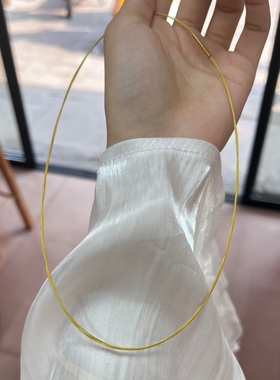 屿洁项链绳金色锁骨链项圈不掉色钛钢女金属万能颈圈黄金吊坠挂绳