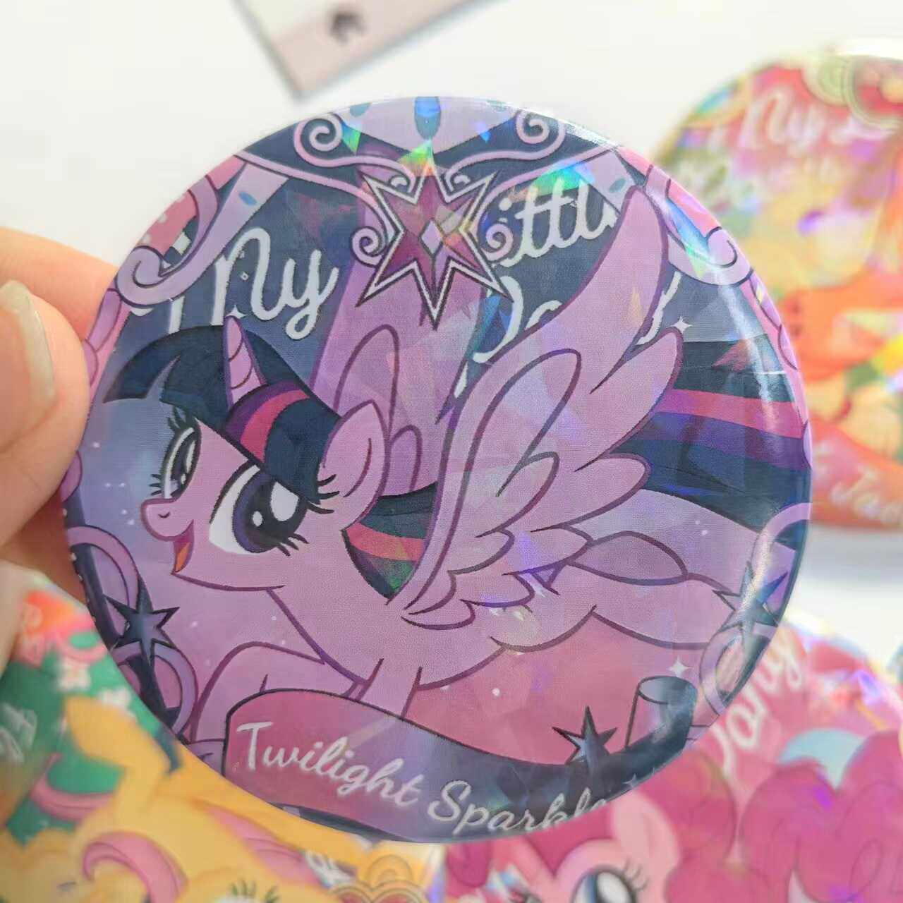 마이 리틀 포니 레이저 바 고급스럽고 귀여운 뱃지 트와일라잇 스파클 로우 윤바오 레이저 브라이트 필름 수제 58