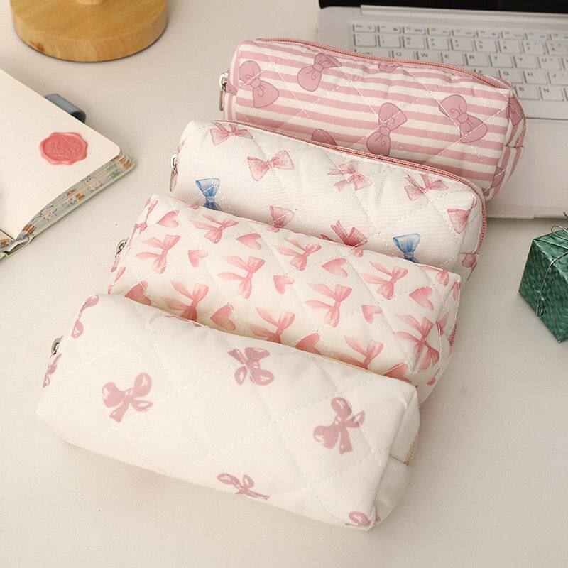蝴蝶结笔袋可爱少女印花高颜值