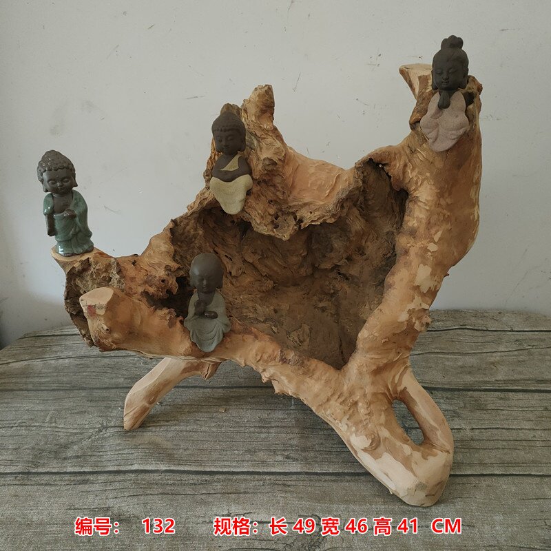 天然实木根雕禅意随型树根根艺底座木头仿古原生态b工艺品多肉花