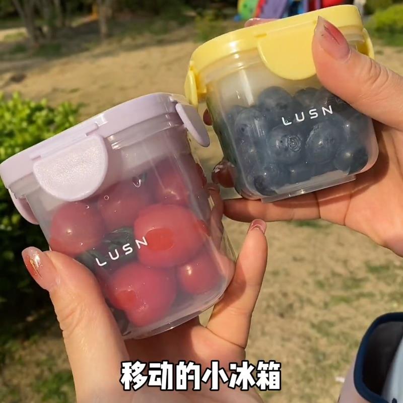带冰盒便携外带保鲜盒便当盒小学生食品级水果密封盒移动小冰箱