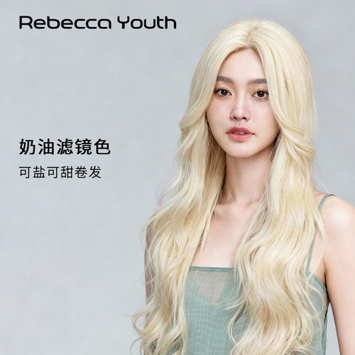 RebeccaYouth八字刘海金色大波浪