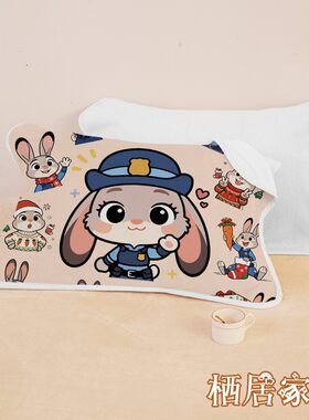 朱迪卡通牛奶绒双面绒可爱枕巾