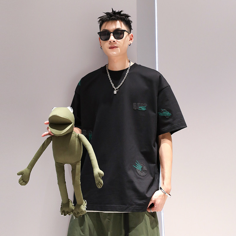 有术280克重磅纯棉潮流男士短袖T恤夏季新款休闲宽松轻薄透气半袖