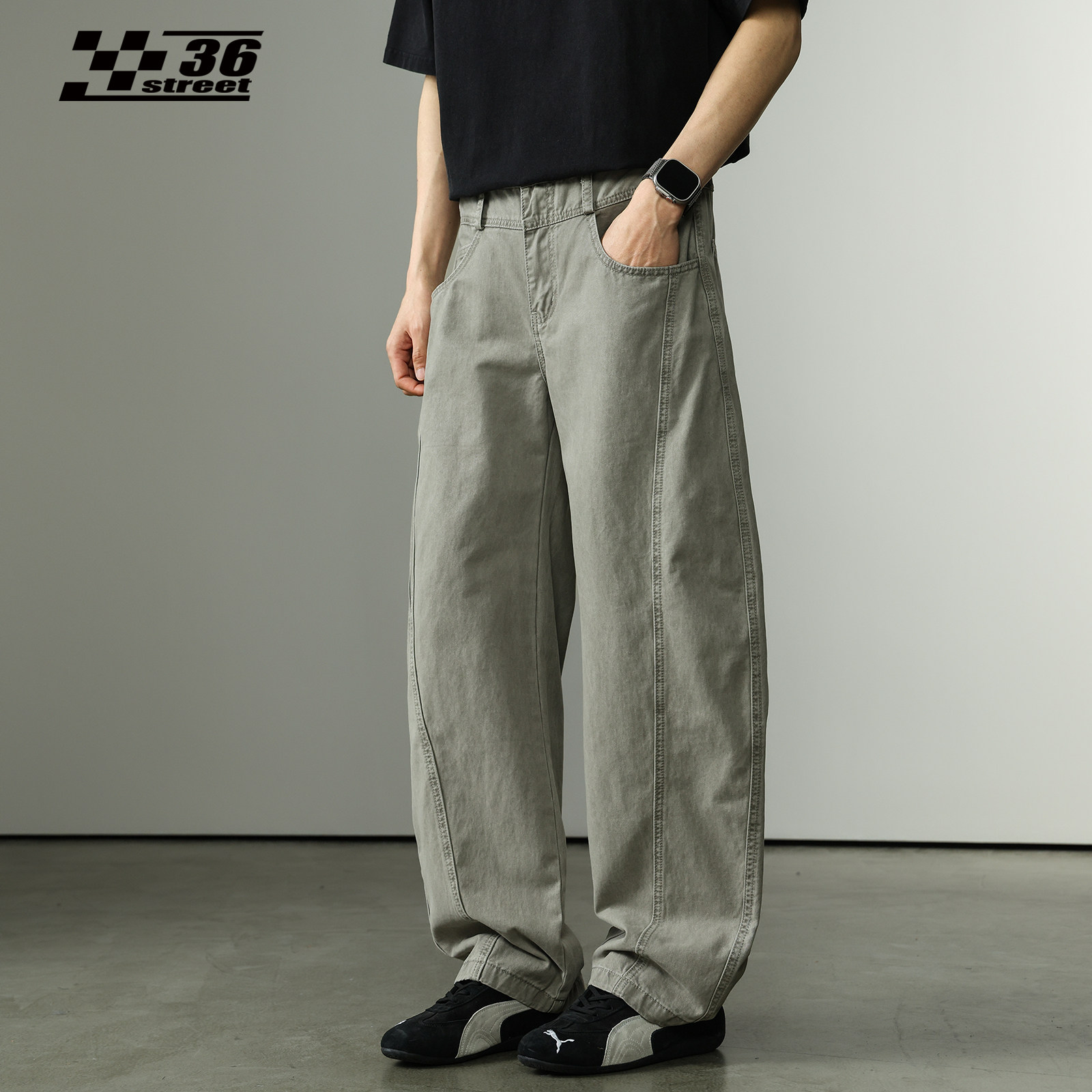 美式弯刀牛仔裤男士夏季