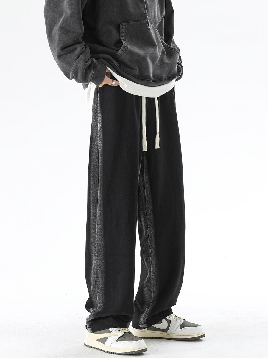 HuiTouLv休闲运动裤男夏季重磅宽松大码卫裤潮牌直筒阔腿美式长裤