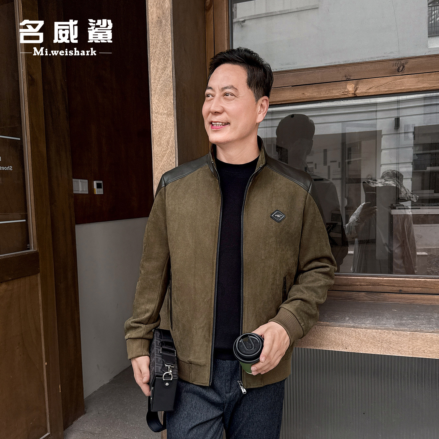 中老年爸爸休闲茄克衫男