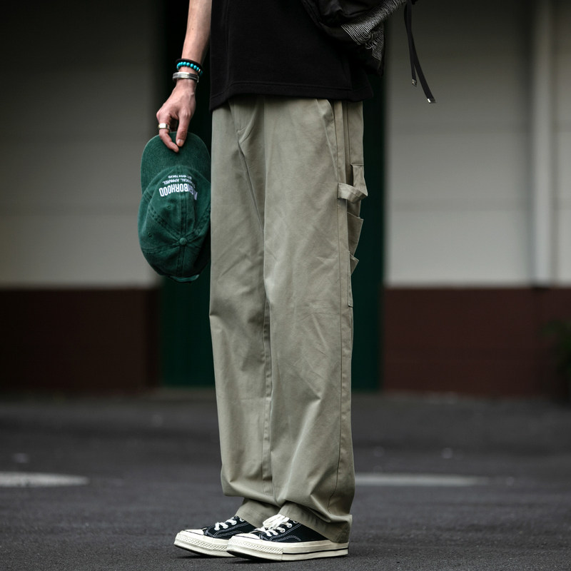 200G垂坠感天丝面料工装裤男潮牌夏季轻薄舒适透气直筒休闲西裤潮