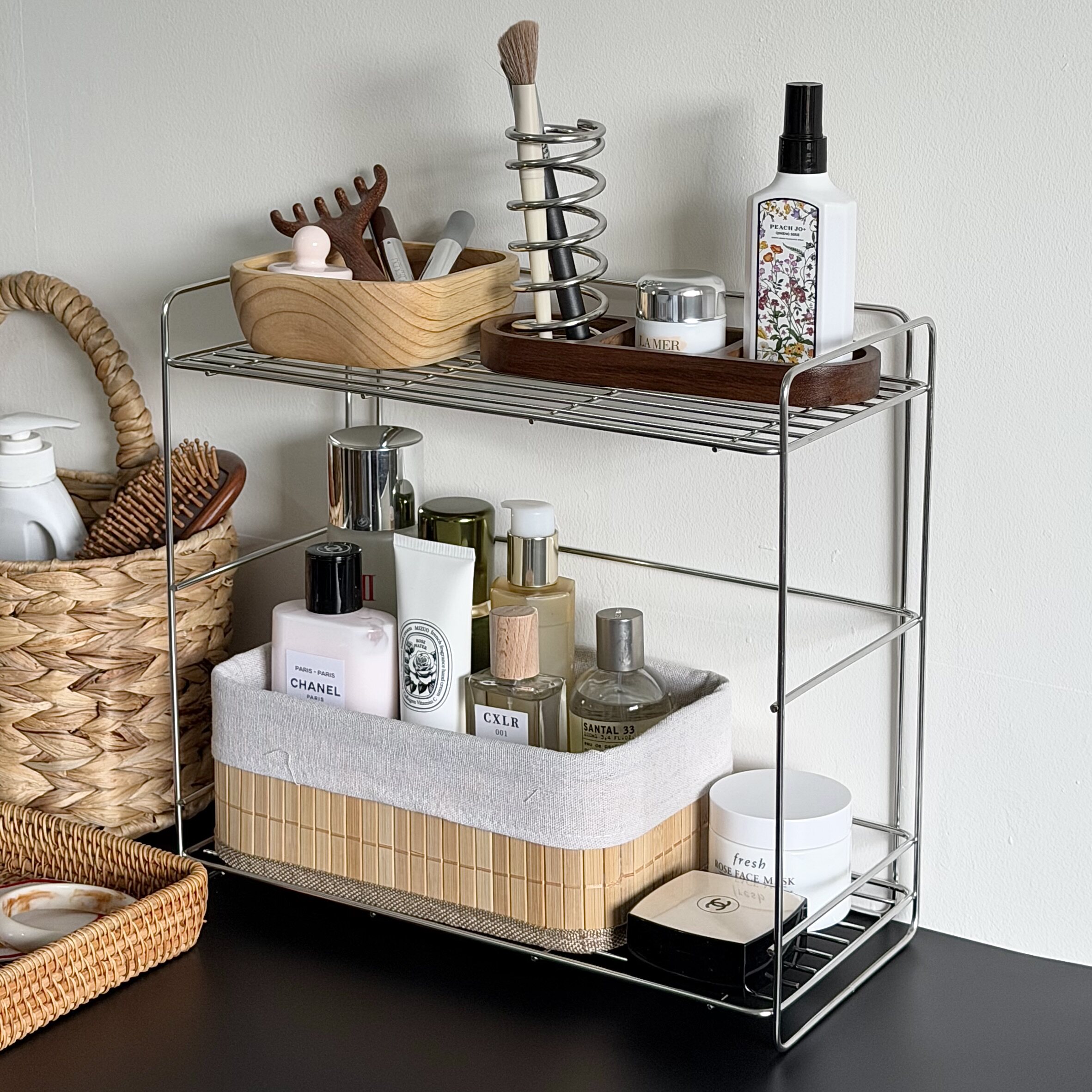 极简风不锈钢置物架浴室洗手台放化妆品沐浴露洗漱用品沥水收纳架,收纳整理,化妆品收纳架,淘宝优惠券,粉丝福利购,淘宝优惠卷