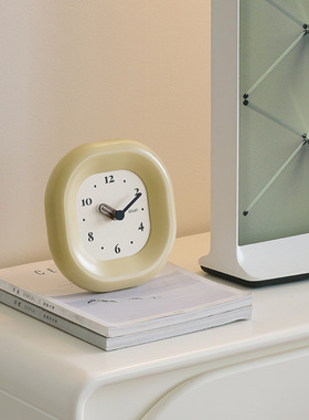 wozoom屋准奶油风家居座钟客厅玄关电视柜台式时钟装饰桌面摆件