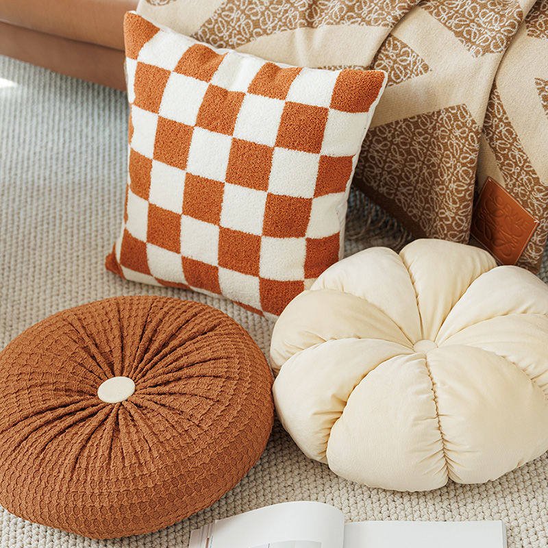 轻奢咖啡色沙发抱枕坐垫蒲团轻奢奶油风橙色客厅靠枕简约波点靠垫,居家布艺,抱枕被,淘宝优惠券,粉丝福利购,淘宝优惠卷