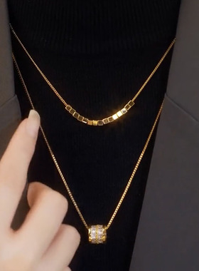 双层叠戴小蛮腰毛衣链女