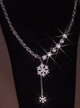 雪花小众气质潮轻奢感长款项链