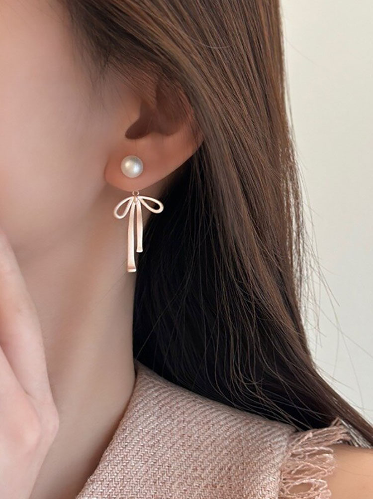 粉色系甜美蝴蝶结珍珠耳钉女2024年新款潮气质小众银针耳环耳饰品,饰品/流行首饰/时尚饰品新,耳环,淘宝优惠券,粉丝福利购,淘宝优惠卷