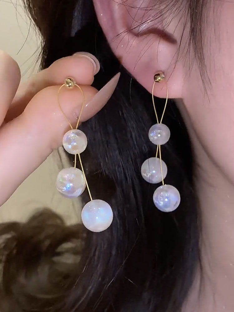 韩国流苏网红耳环2022年新款潮人鱼姬珍珠耳坠耳饰小众精致耳钉女