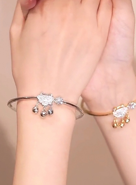 一步一想平安锁手镯2022年新款潮小众设计感古风铃铛网红爆款饰品