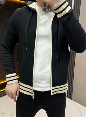 【现货】89110秋冬新款休闲男士连帽针织衫百搭开衫外套百搭时尚