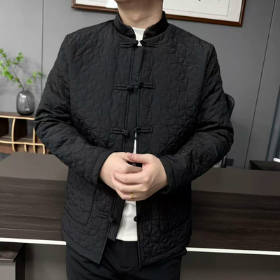 【现货】25321春秋男士百搭时尚唐装棉服外套中式盘扣休闲夹克古