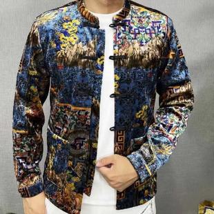 爆款 男士 国风外套时尚 夹克大码 8002秋季 唐装 显瘦高品质男 现货