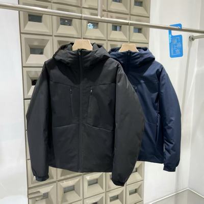 男士户外连帽冲锋衣保暖羽绒服