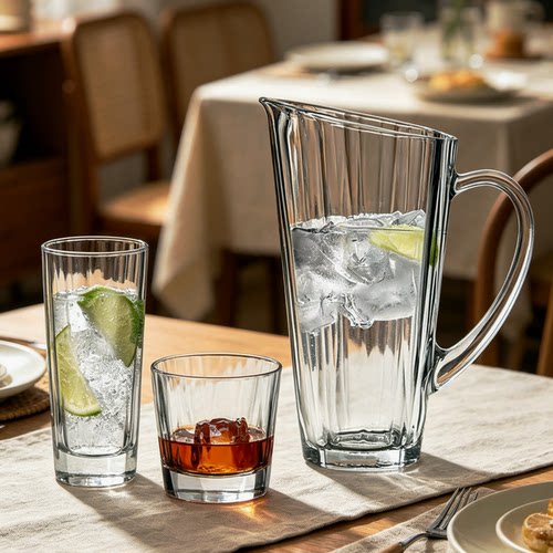 土耳其Nude水晶玻璃带把冷水壶