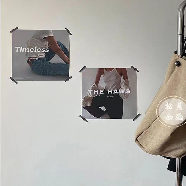「looklook」设计师咖啡店服装店墙面装饰油画艺术海报挂画芯图片