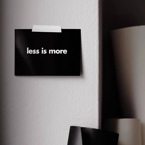 less is more 少即是多 极简生活方式 黑白北欧风装饰画芯