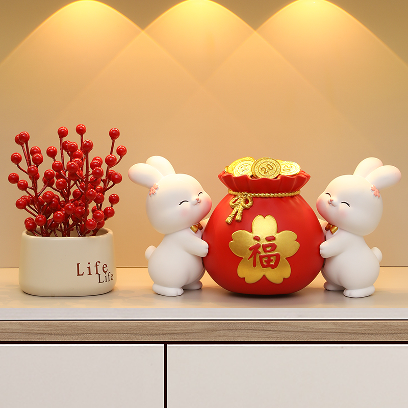 2023过新年兔子摆件兔年本命吉祥物客厅电视柜春节家居装饰品礼物使用感如何?