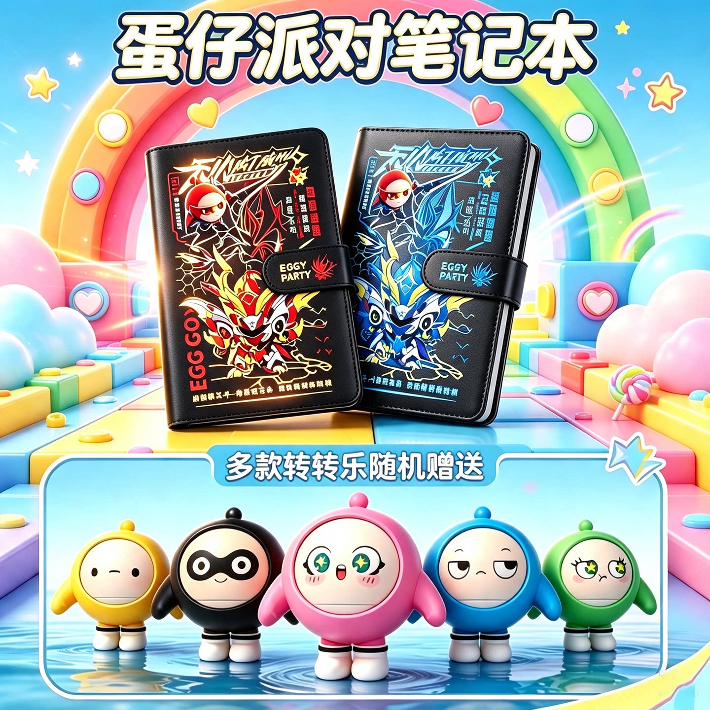 蛋仔派对天火麒麟盲盒活页日记本