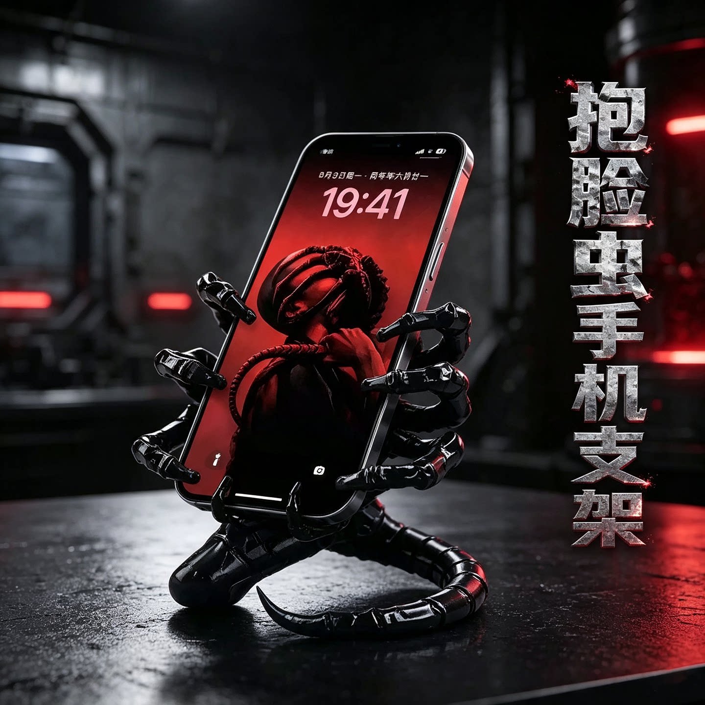 异形抱脸虫3D打印手机支架