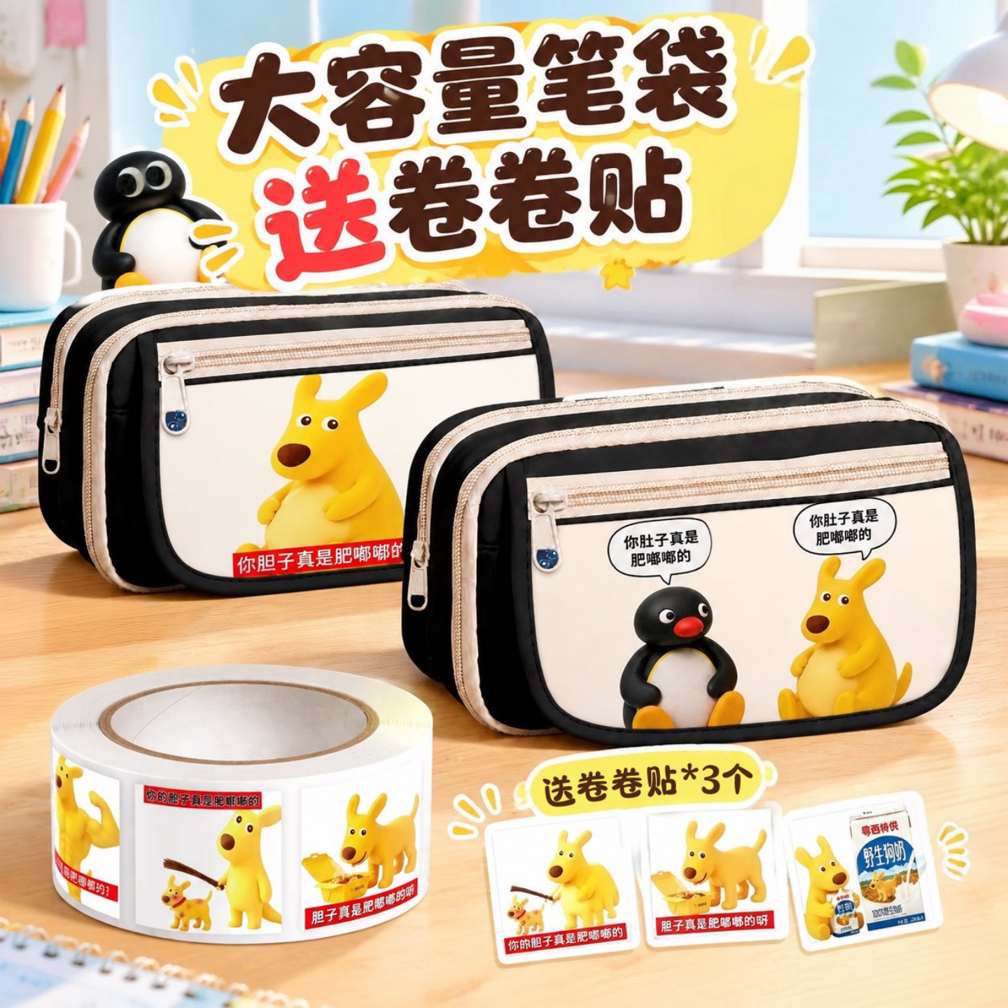 袋鼠表情包你胆子真是肥嘟嘟笔袋