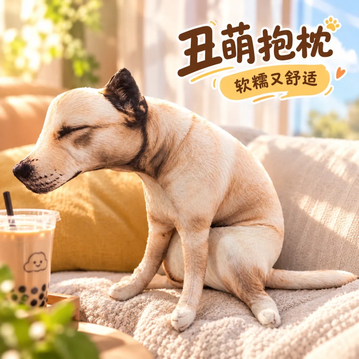 搞怪抽象嗯嗯狗抱枕整蛊同事